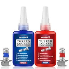 Thread Lock Medium and High Strength, Thread Locker for Nuts, Bolts, Fasteners a