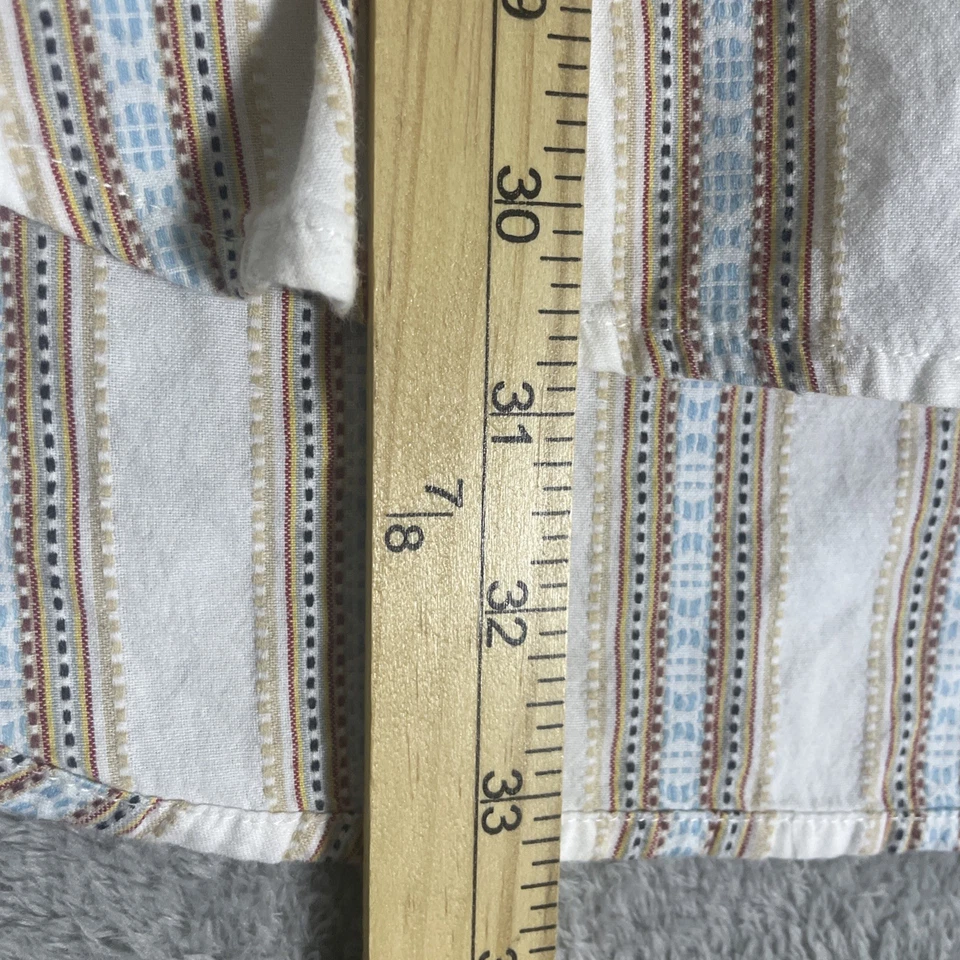 Vintage Territory Ahead Shirt Mens Large Ivory Blue Beige Aztec Southwestern - Image 4 of 4