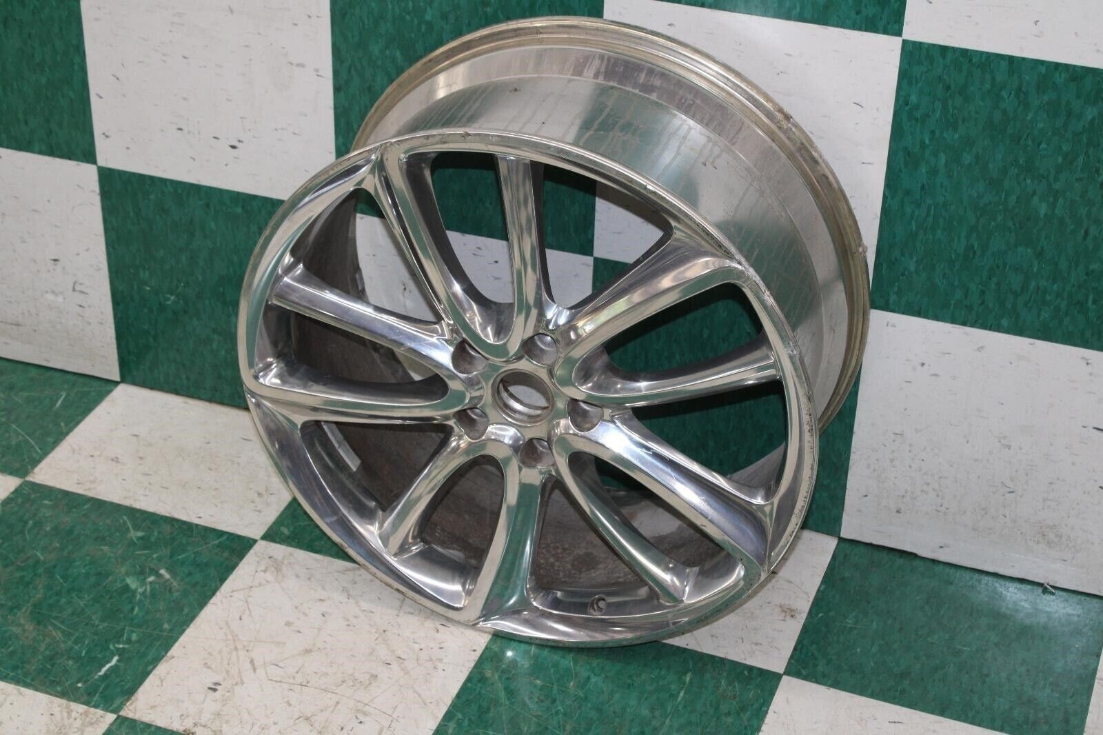 ⚠️WORN⚠️ 20-23 Continental Polished Alloy Wheel 22x9 Ten 10 Split Spokes WTY Rim