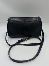 Vintage 90s Dooney  Bourke Black Pebbled Leather All Black Crossbody Bag