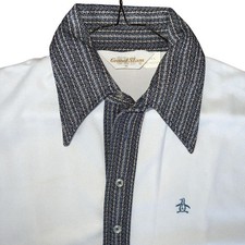 VINTAGE Munsingwear Polo Shirt Medium White USA 70s Penguin Grand Slam