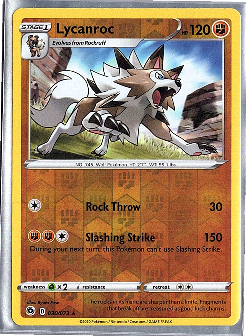 Lycanroc 030/073 Champions Path Reverse Holo Pokemon Card NM