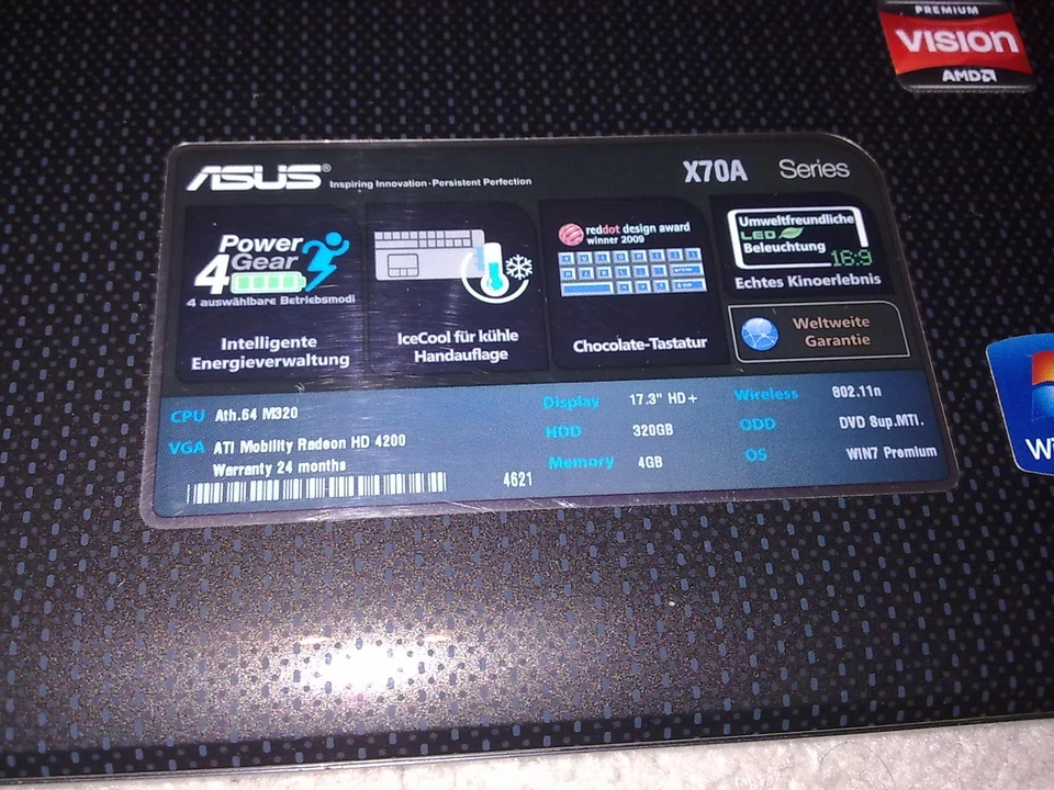Laptop Asus X70A - defekt, als "Teile-Spender". - Bild 4 von 4