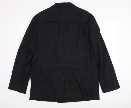 Jeff Banks Cappotto Uomo Nero Lana Pea L - Foto 2 di 12