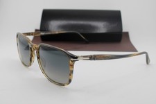 NEW PERSOL P3158-S 1049/71 BROWN HORN SILVER GRADIENT AUTHENTIC SUNGLASSES 56-19