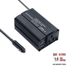 150W Power Inverter 12V DC to 110V AC Car Plug Adapter Outlet Converter black