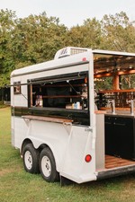 Concession Trailer Mobile Bar w/ Serving Window, Dartboard Wall - horse trailer