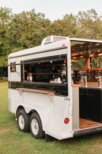 Concession Trailer Mobile Bar w/ Serving Window, Dartboard Wall - horse trailer