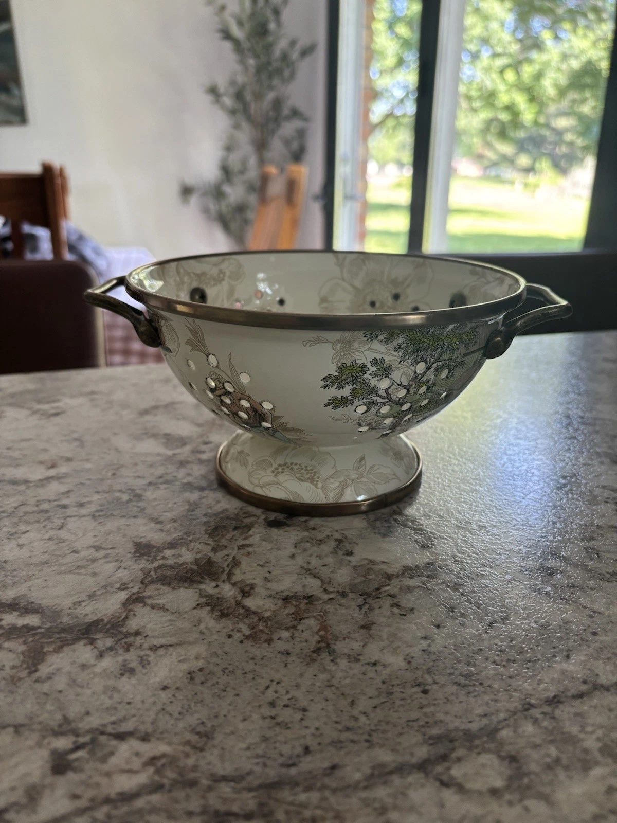 Mackenzie Child’s AURORA pattern Small Colander Retired 2013 Anniversary Ed 6.5”
