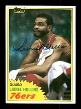 1981-82 Topps #31 Lionel Hollins signed autograph crisp blue sig BXCP67