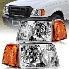 Headlight Set Ranger 01-11 Chrome Housing Clear Lens Corner Light 4PCS