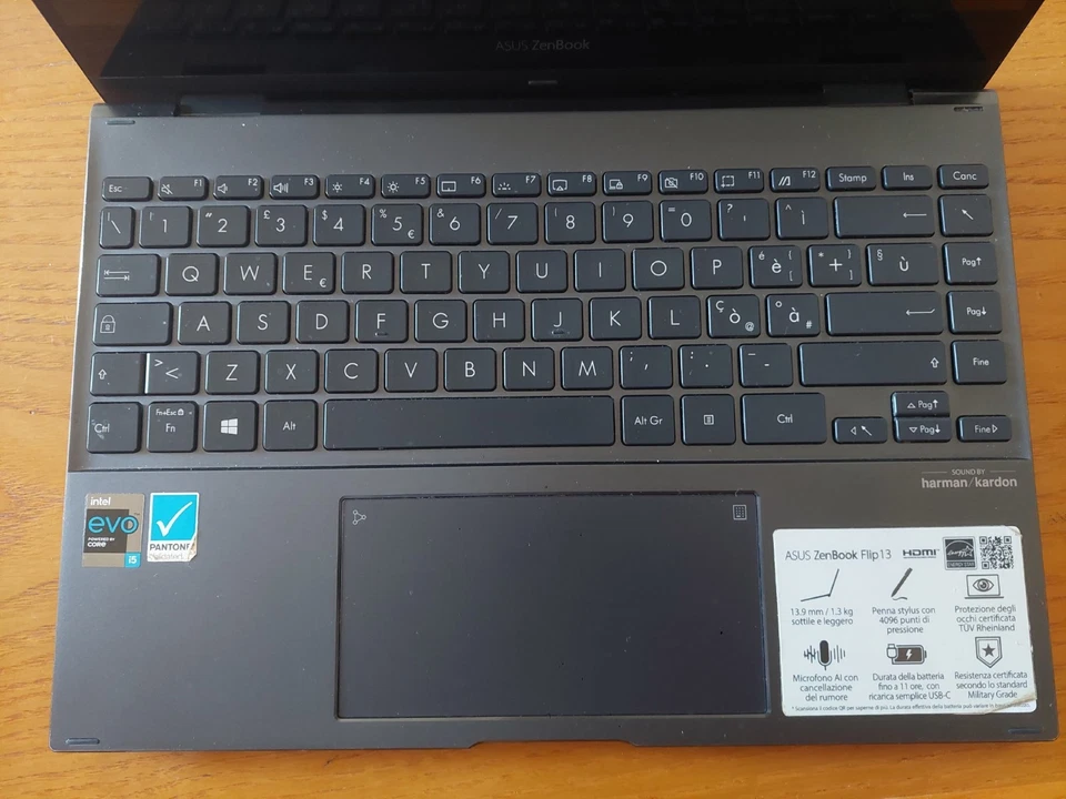 ASUS ZenBook 13.3" 2-1 Touch (Intel Core i5-1135G7, 8GB RAM, 512GB SSD), 1,25 Kg - Immagine 2 di 4