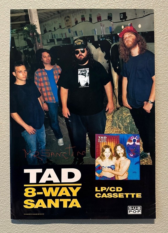 TAD - Rare 1991 - Banned Sub Pop Album Art Promo Only Punk Poster - 8-WAY Santa