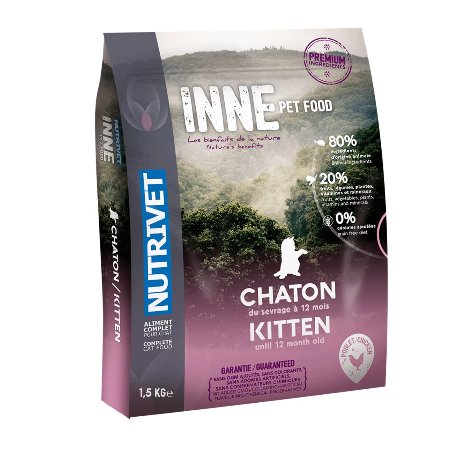Nutrivet Inne Chaton 1.5kg: Crocchette Senza Cereali per Gattini al Pollo
