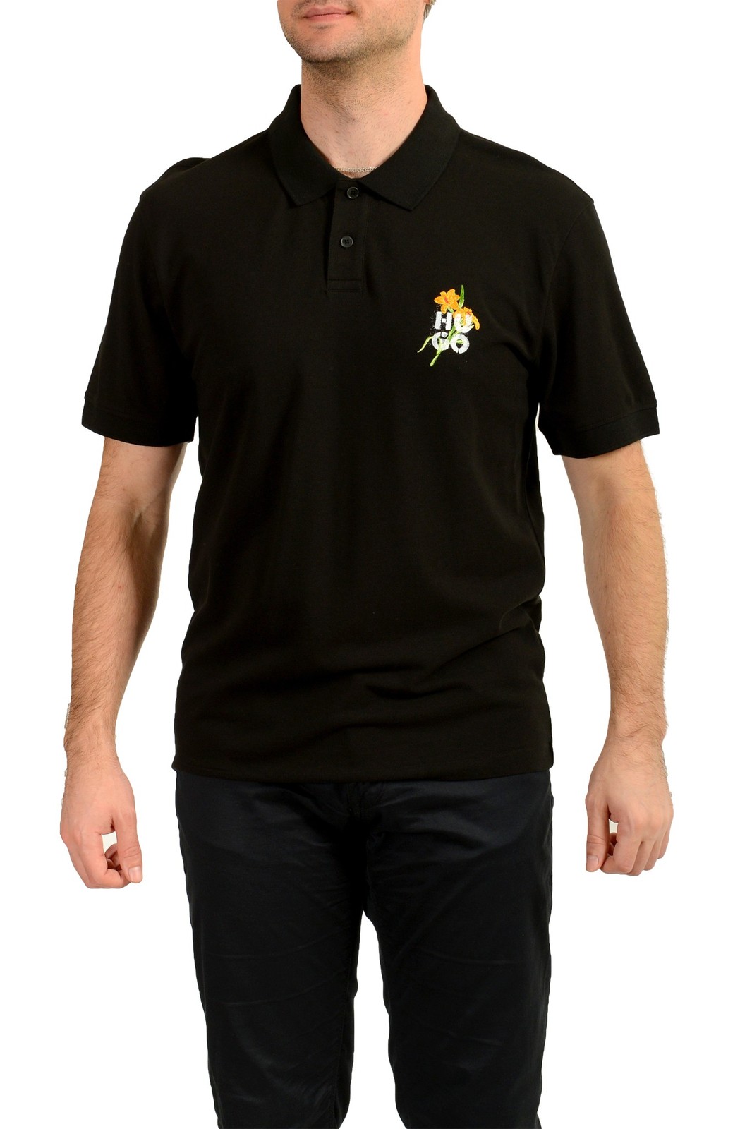 Hugo Boss Mens Diblospol Black Logo Embroidery Polo Shirt US 2XL IT 56 10690₽