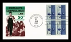 DR JIM STAMPS US COVER WORKMEN'S COMPENSATION LAW FDC BLOCK OF 4 CACHET CRAFT