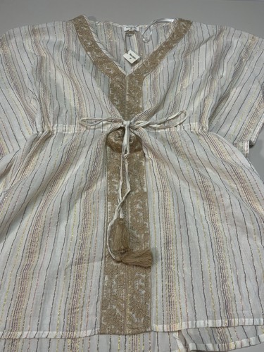 World Market Women’s Boho Tunic Lightweight Cover Up With Tie One Size - Picture 4 of 7