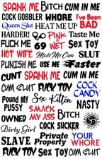 40 Naughty Temporary Tattoos Adult Body Art Slave Kinky Sex Hot Slutty Stickers