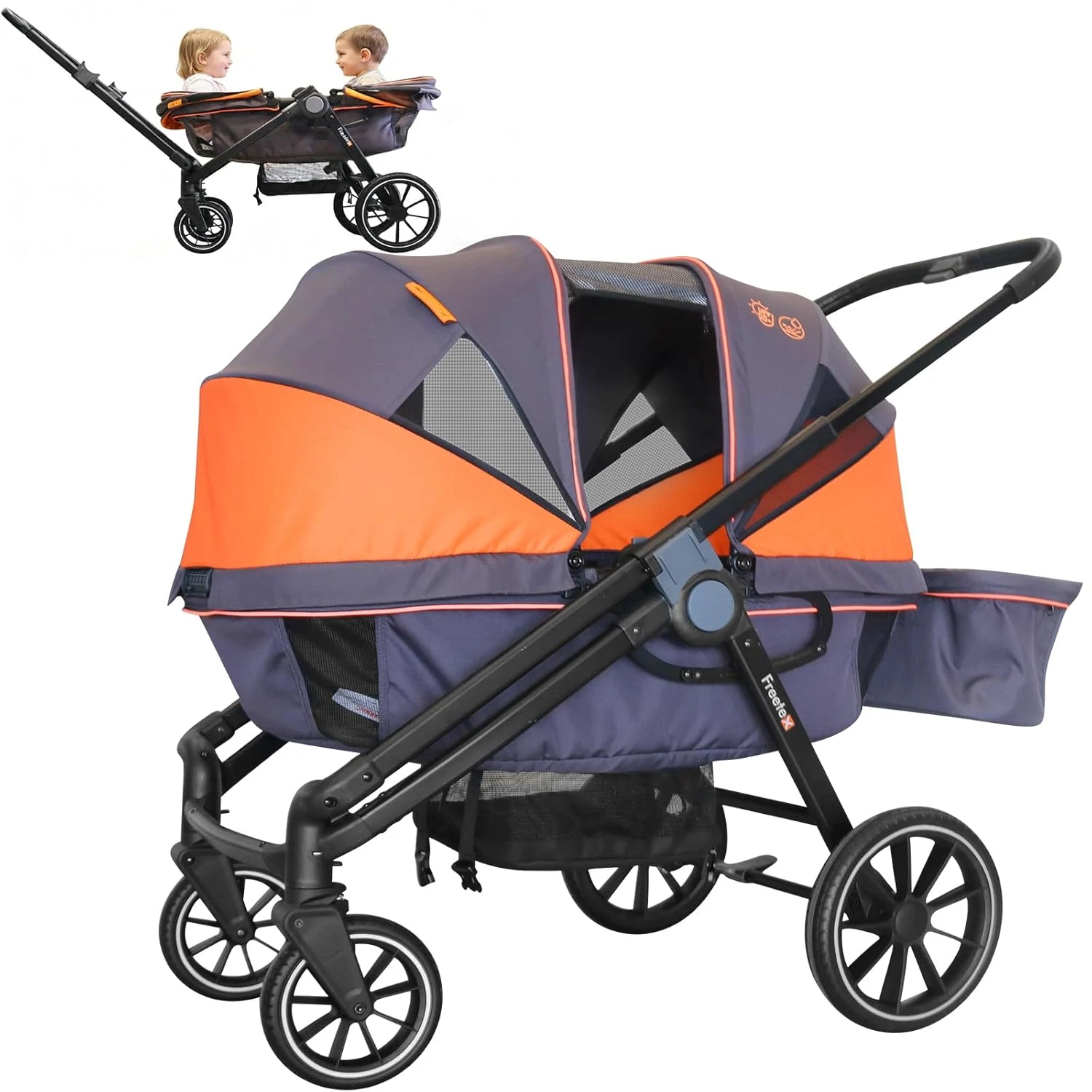 All-Terrain 2-in-1 Wagon Stroller for 2 Kids with UV Canopy & Storage Tray
Opens in a new window or