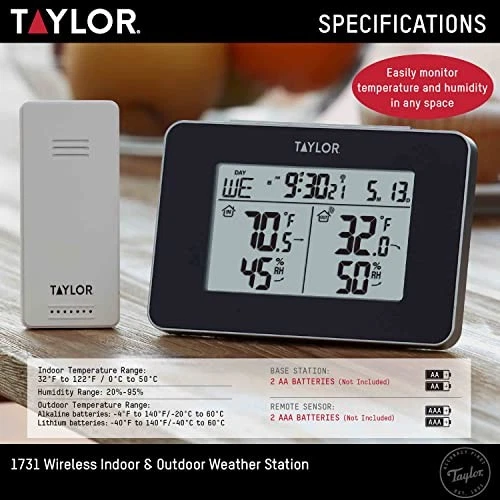 Taylor Precision Products Wireless Digital Indoor/Outdoor Weather Station - Image 4 of 4