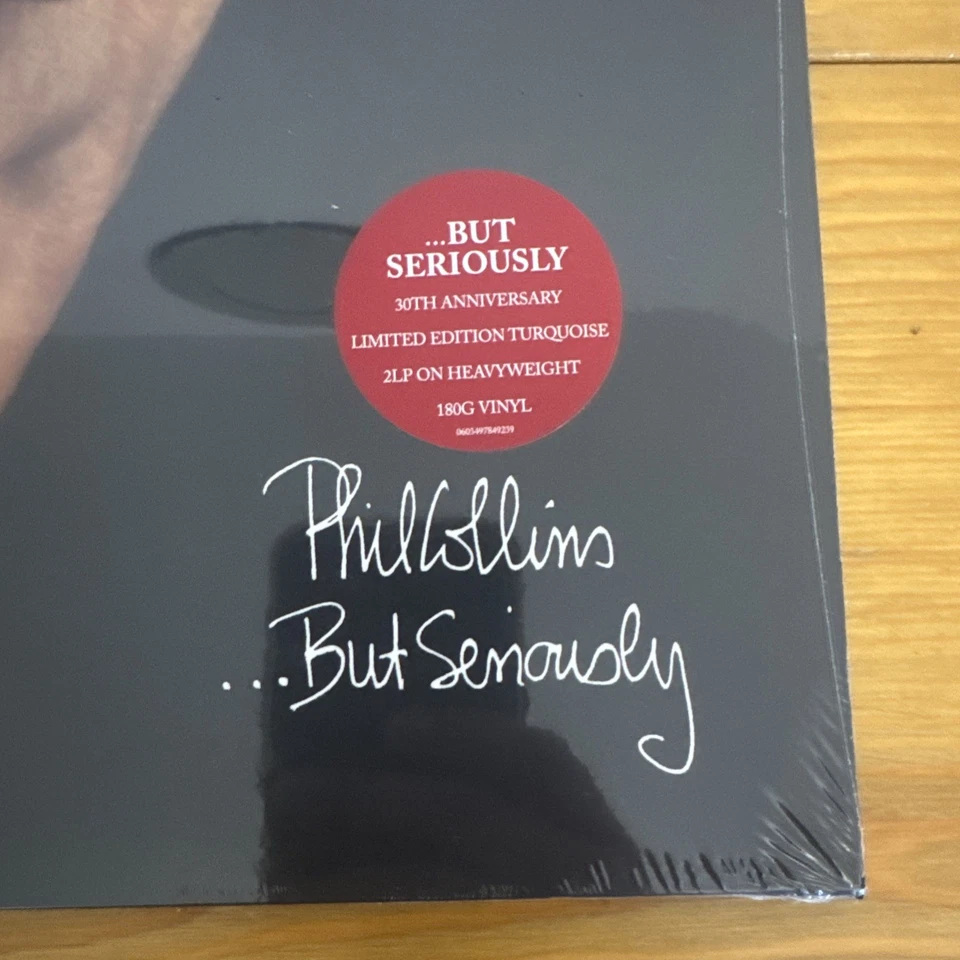 PHIL COLLINS BUT SERIOUSLY 30TH ANNIVERSARY 12" LP TURQUOISE VINYL & LITHOGRAPH - Image 2 of 4