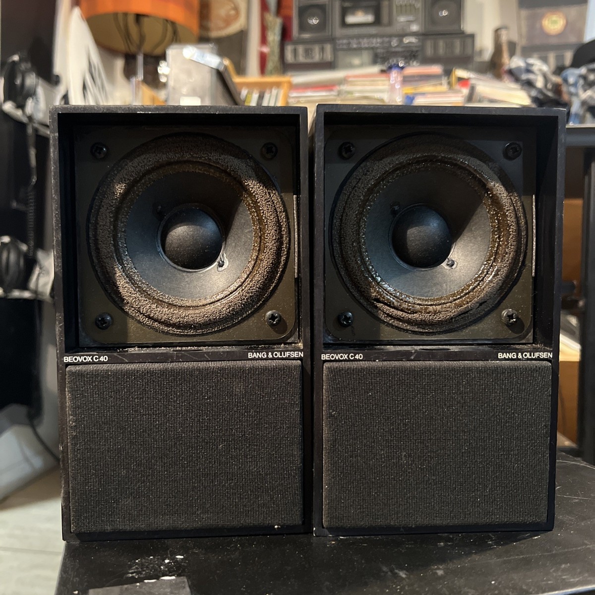 Vintage Bang & Olufsen B&O Beovox C40 Type 6324 Speakers Black