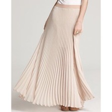 Bcbg Max Azria Tisa pleated maxi skirt beige boho-chic Ethereal Minimalist small