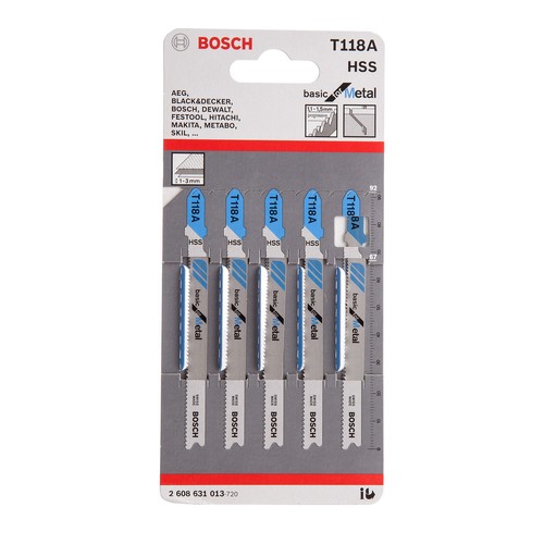 Bosch Basique Coupe Métal Puzzle Lames 5 Paquet T118A - Picture 5 of 7