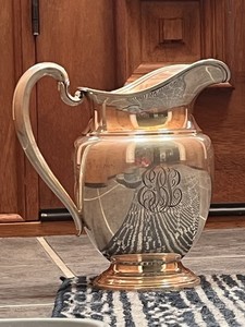 Antique International Silver Co Sterling Silver Water Pitcher 9" see description