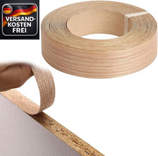 Eichenkante Kantenumleimer Eiche 22mm x 8m Rolle Aufbügelkante Echtholz Furnier