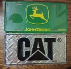 John Deere & Cat Equipment Vanity License Plate Car Collectible Lot Of 2  — photo 1