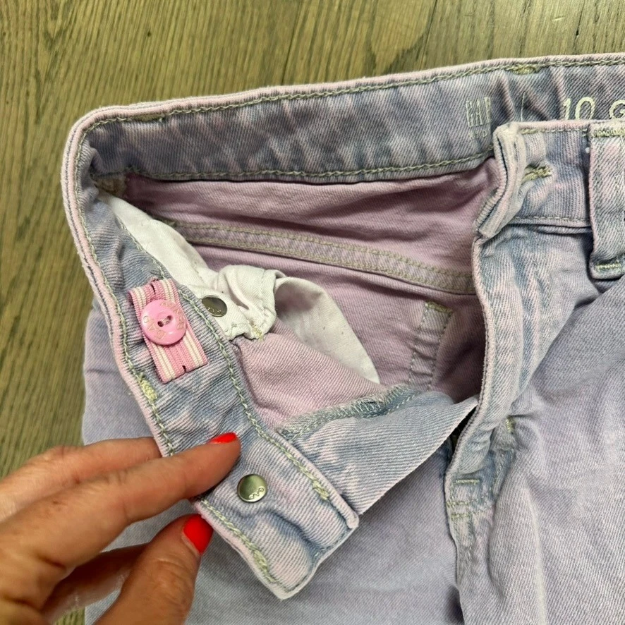 Gap Kids Girlfriend Jeans Lavender Purple Adjustable Waist Size 10 - Image 3 of 4