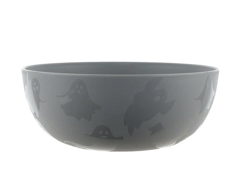 Set of 4 | MAINSTAYS Halloween Ghost Etched Plastic Bowls 38oz Cereal • Grey - Picture 4 of 11