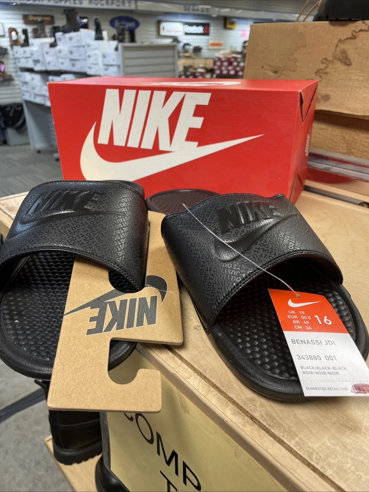 Sandali Nike Benassi JDI uomo 16S NOS slide vintage scatola etichette