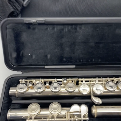 YAMAHA YFL-221 Student Flute Nickel Silver Plated Used with Hard