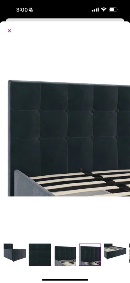 Winston Porter全尺寸Houchins内饰平台床蓝色 — 第 3/4 张图片