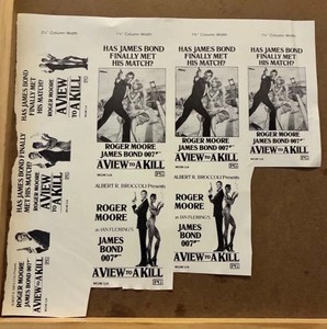 A View to a Kill (1985) RARE & VINTAGE Ad Sheet Roger Moore Tanya Roberts