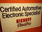 Vintage Niehoff Ultra Pro Metal Sign Certified Automotive Electronic Specialist