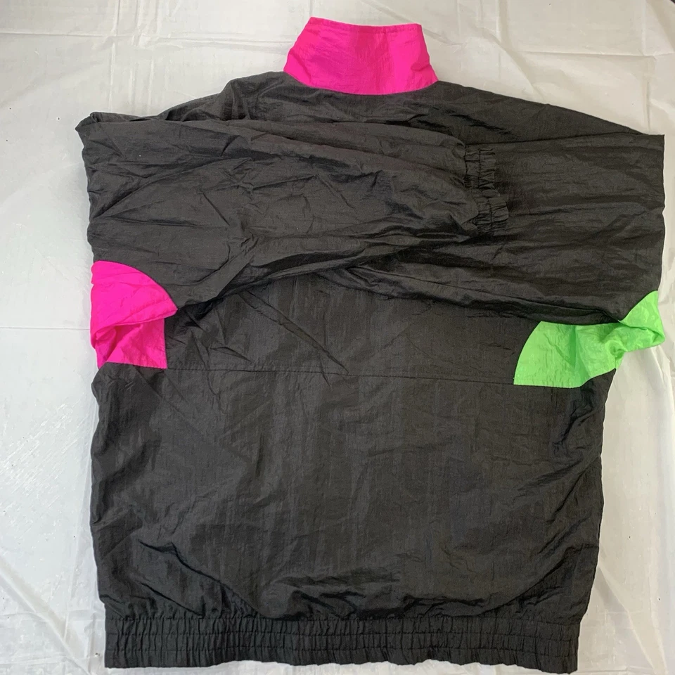 Vintage 80s 90s Fila Active Wear Color Block Windbreaker Jacket Medium Neon - Image 4 of 4