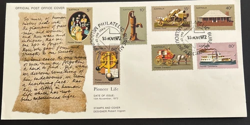 Australia FDC 1972 Pioneer Life
