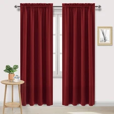DWCN Burgundy Blackout Curtains 52x84" Thermal Insulated Room Darkening Panels