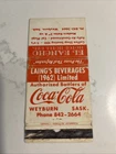 Laing’s Beverages Coca Cola Bottlers Matchbook Cover Weyburn Saskatchewan