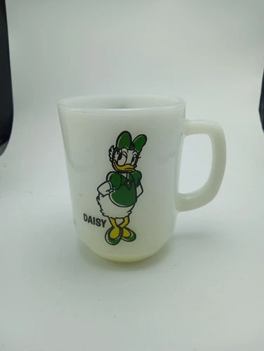 Vtg. Fire KING Anchor Hocking  Miss DAISY MILK GLASS MUG Pepsi Collection