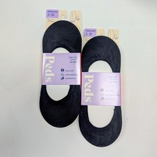 PEDS Low Cut Liner No-Show Socks Size Medium 5-10 Black 6 pair