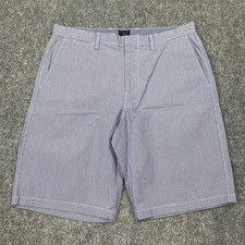 J.CREW Shorts Mens Size 34 Blue Houndstooth Chino Preppy Casual