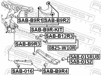For FEBEST SAB-B9R2 REAR TOP LEVER SILENT BLOCK (KITSUBARU TRIB