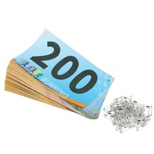 Running Bib Numbers 7x4 Inch, 1-200 Race Competitor Number, Multicolor