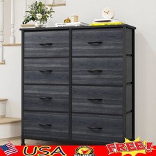 8-Drawer Dresser Storage Chest W/ Wooden Top Steel Frame Bedroom Nursery New
