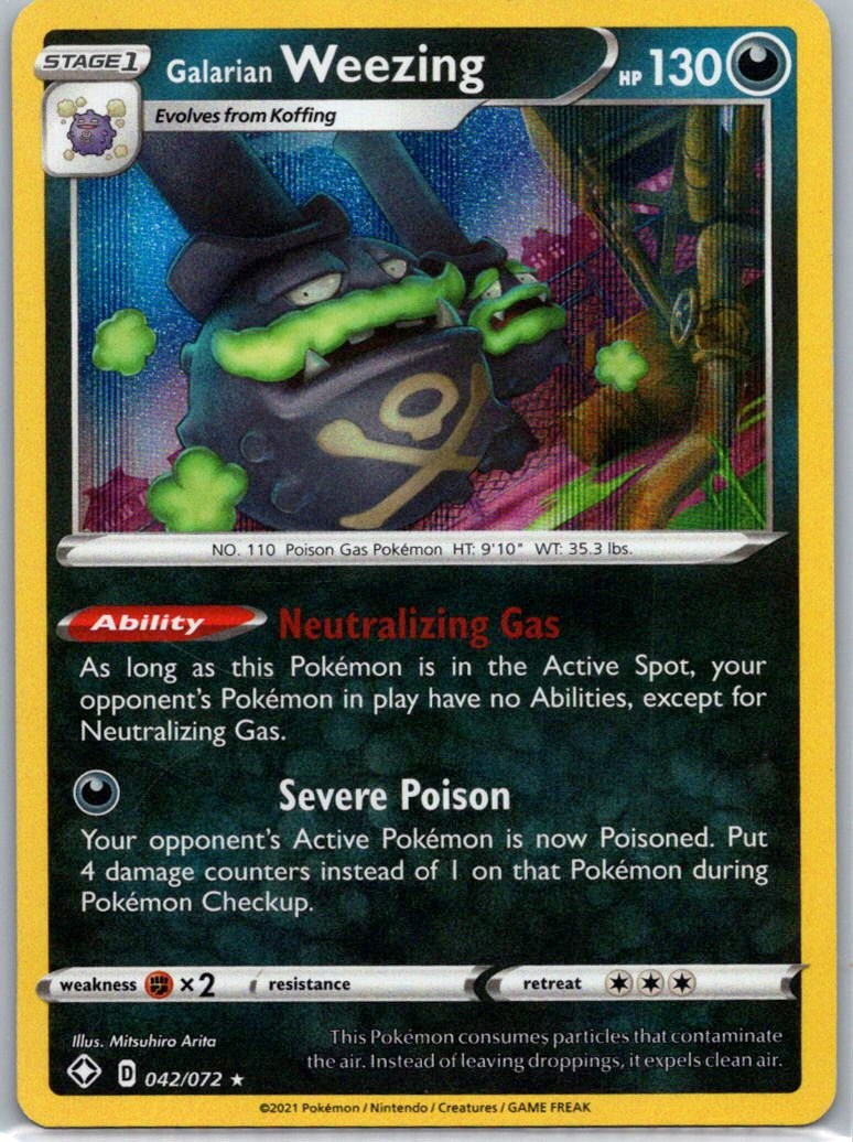 Pokemon TCG Galarian Weezing 42/72 Shining Fates Holo LP