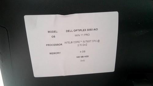 Dell OptiPlex AIO 3050 Core i5-7500T 2.70GHz 4GB 500GB HDD Windows 11 PC (B0288) - Bild 9 von 9
